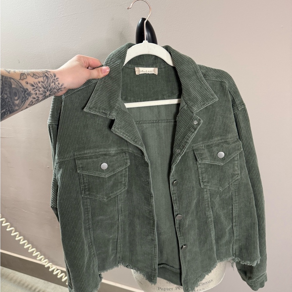 Altar’d State Olive Green Corduroy Jacket